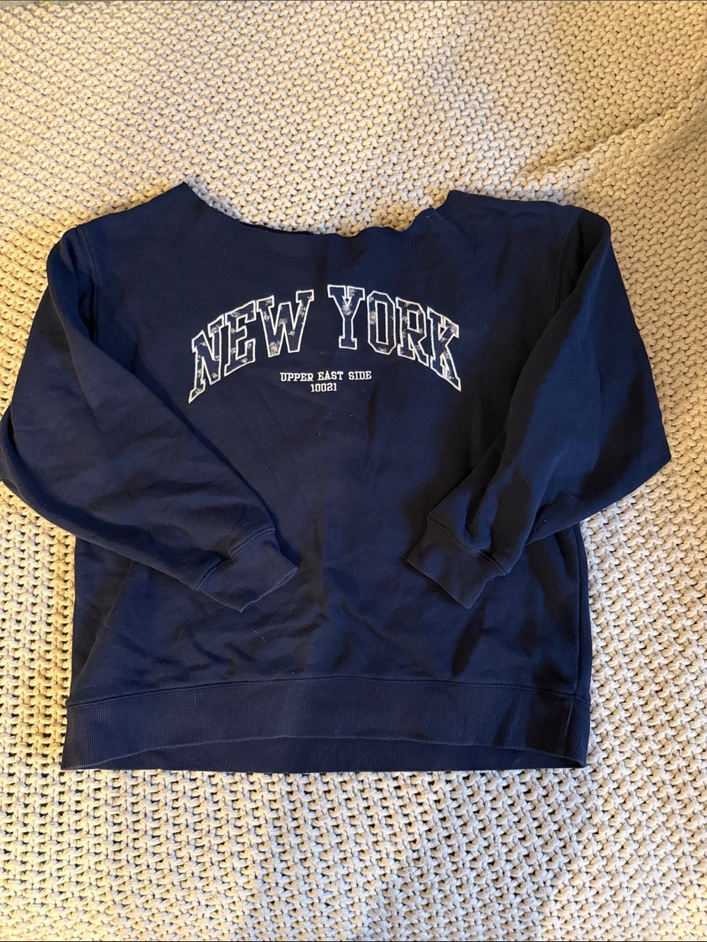 New York Graphic Navy Crewneck Sweater